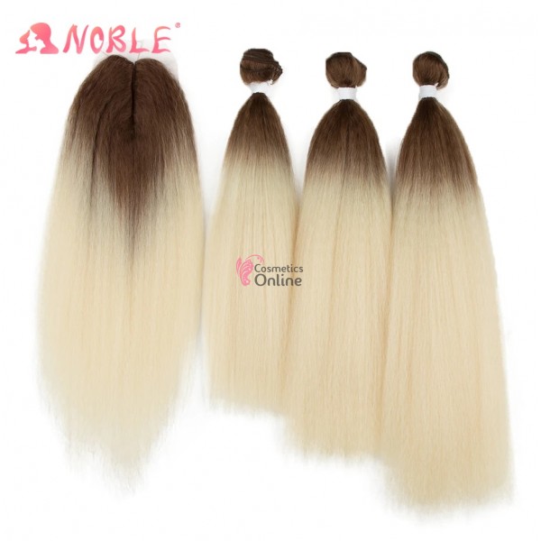 Extensii de par Afro Kinky Hair Bundles cu Closure de 55 cm Saten cu Blond Cod 50125032